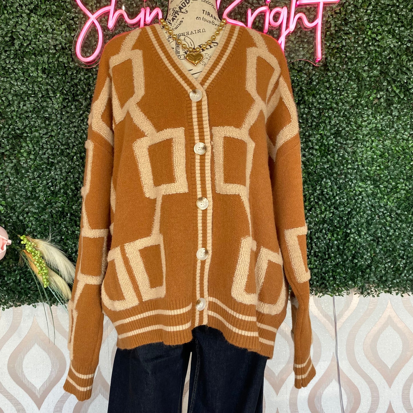 A1294 Tan Cardigan