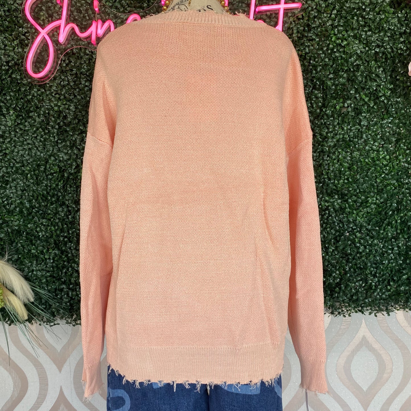 A1280 Pink Smiley Sweater