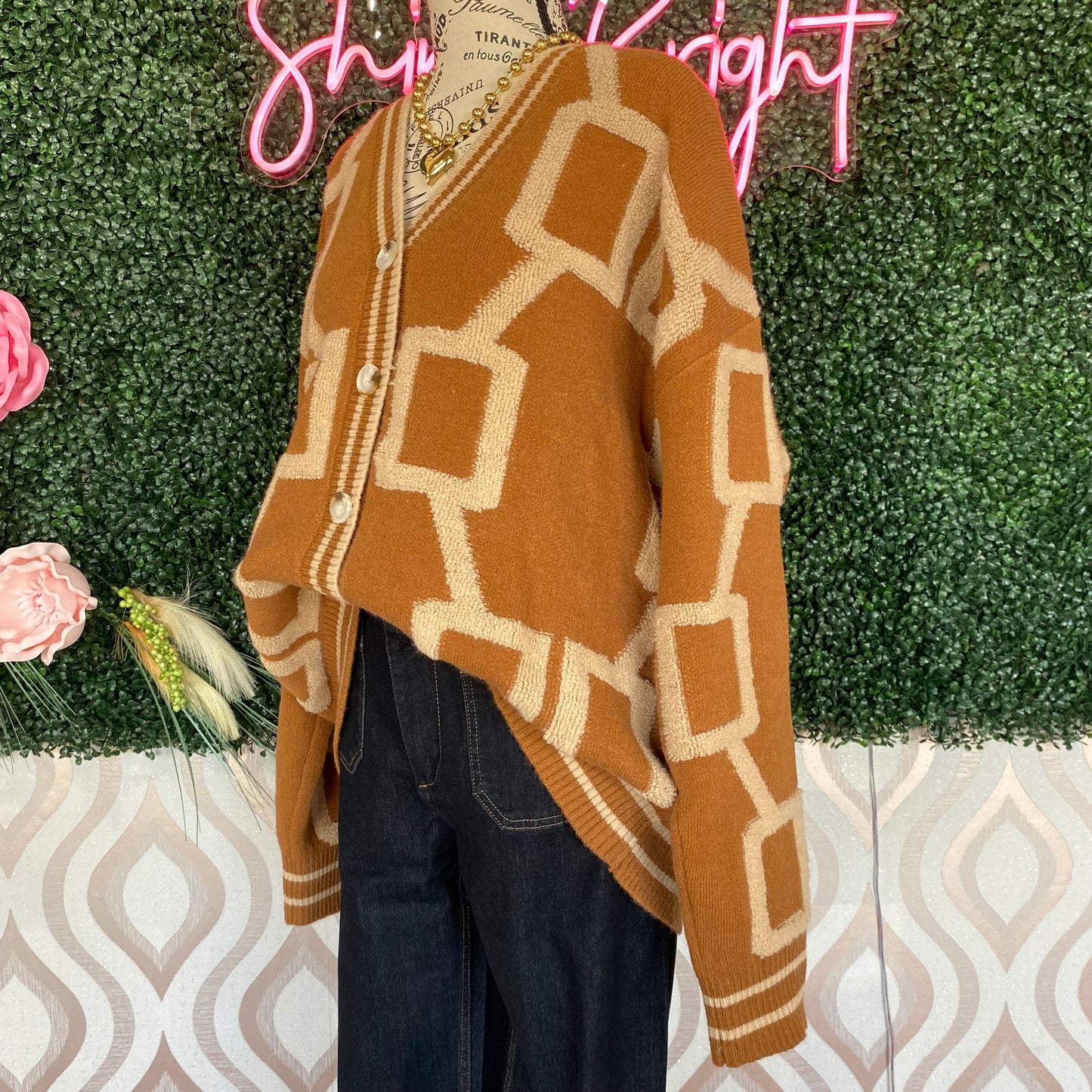 A1294 Tan Cardigan