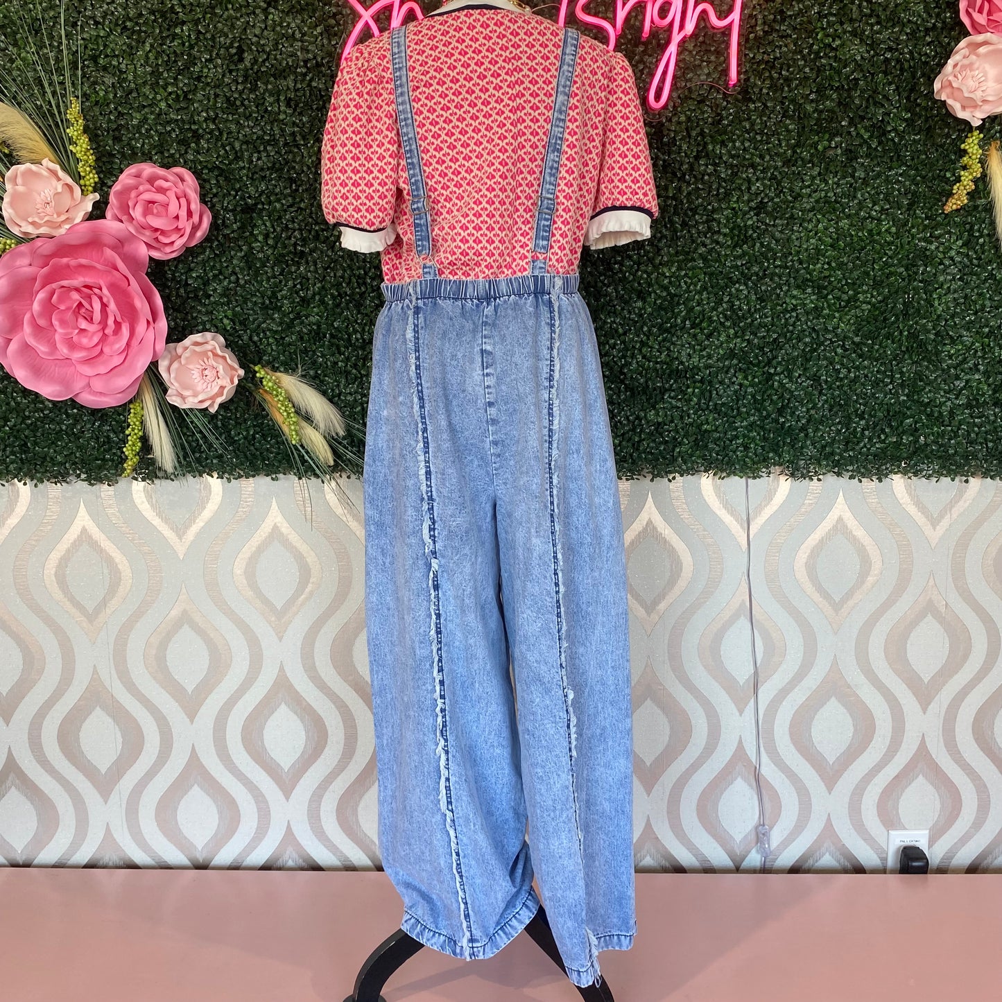 A1342 Blue denim overalls