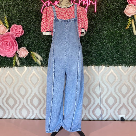 A1342 Blue denim overalls