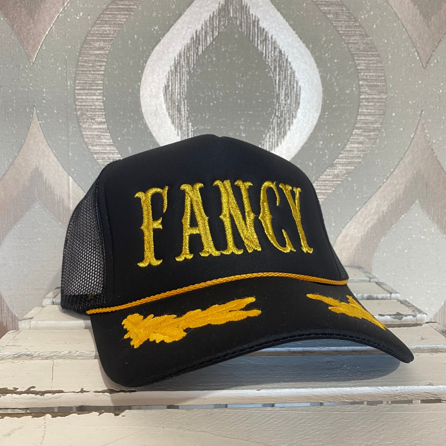 H106 Black and Gold "Fancy" trucker hat