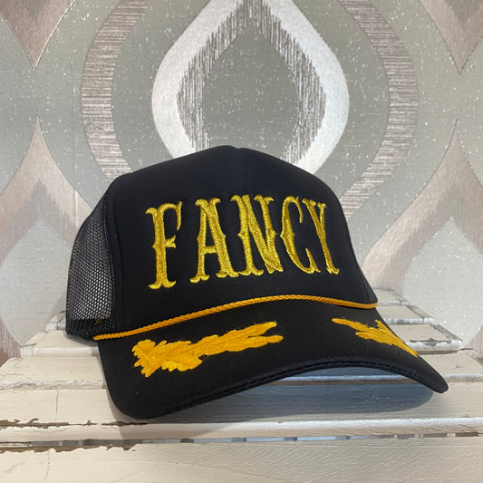 H106 Black and Gold "Fancy" trucker hat