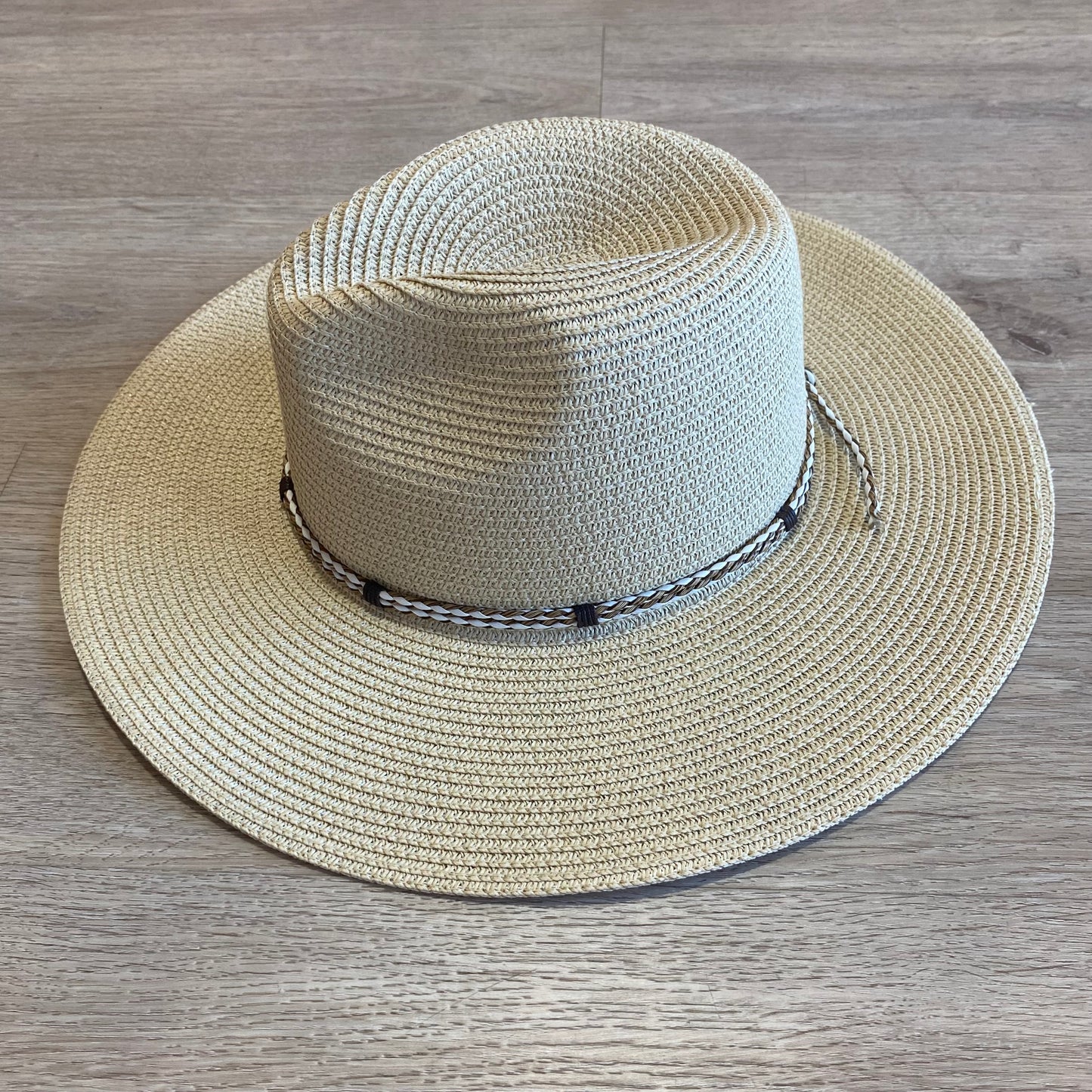 H110 Cream woven fedora