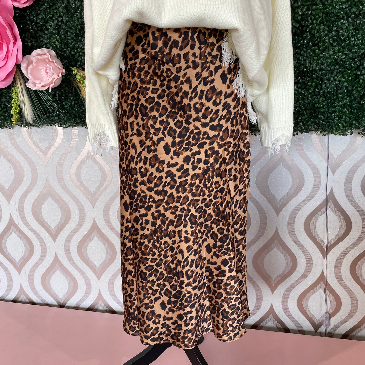 A1382 Leopard print maxi skirt