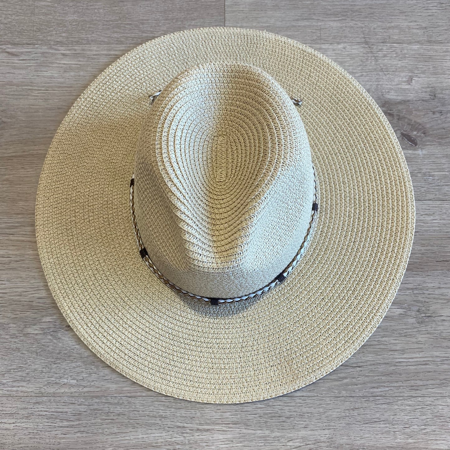 H110 Cream woven fedora