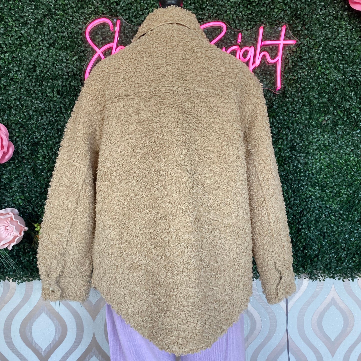 A1211 Cream Fluffy Shacket