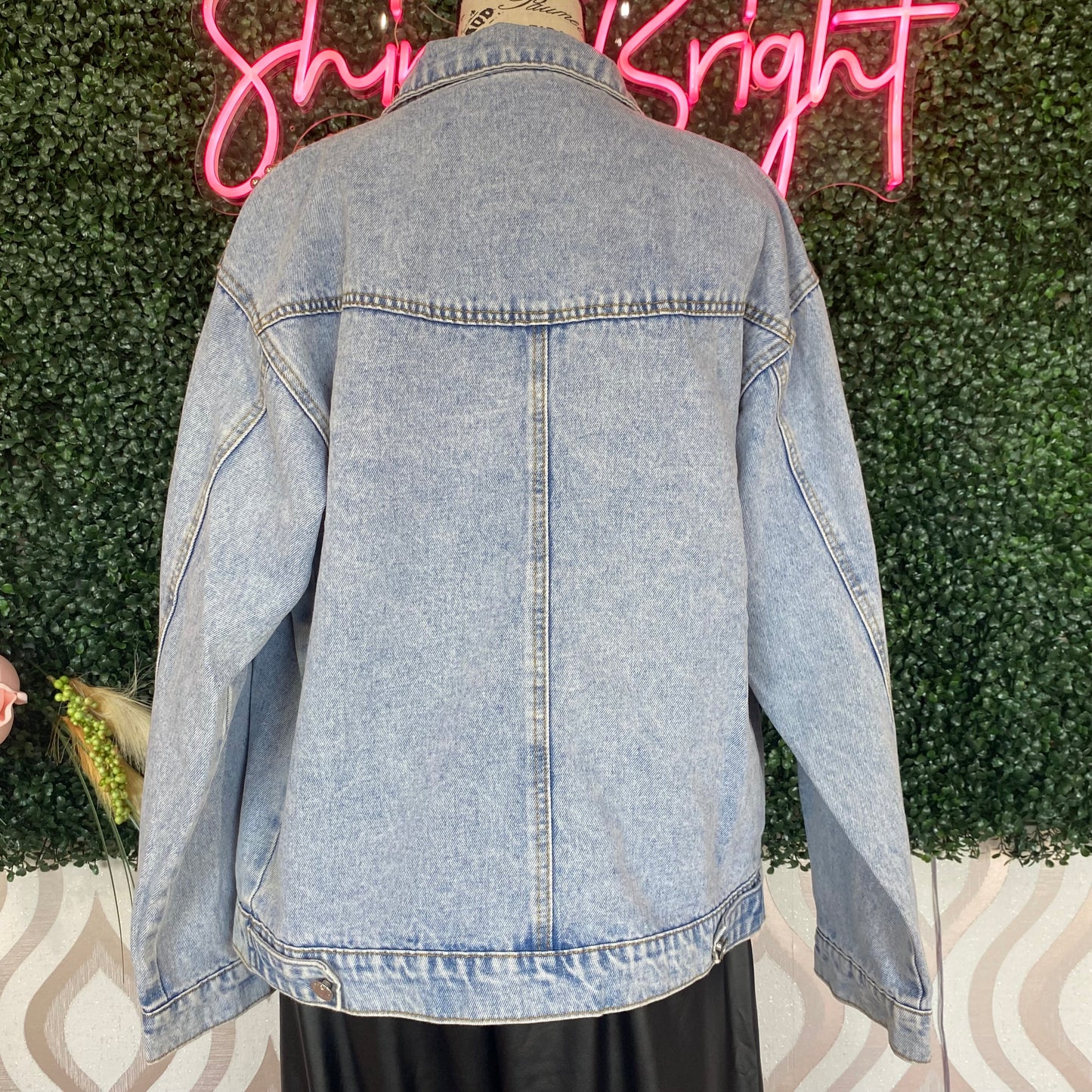 A1265 Denim Studded Jacket w/Fringe