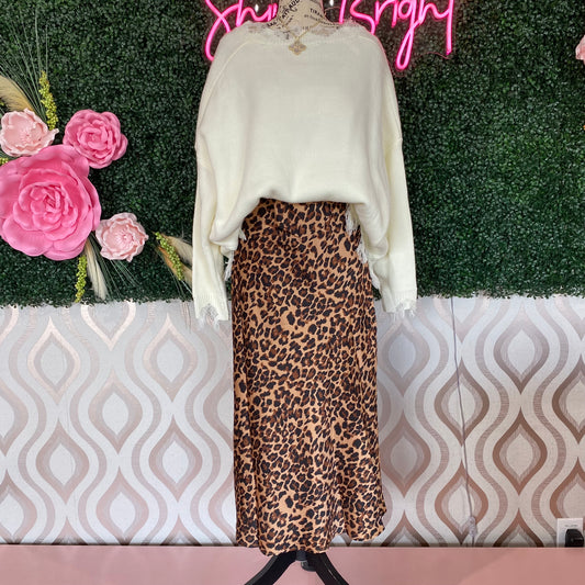 A1382 Leopard print maxi skirt