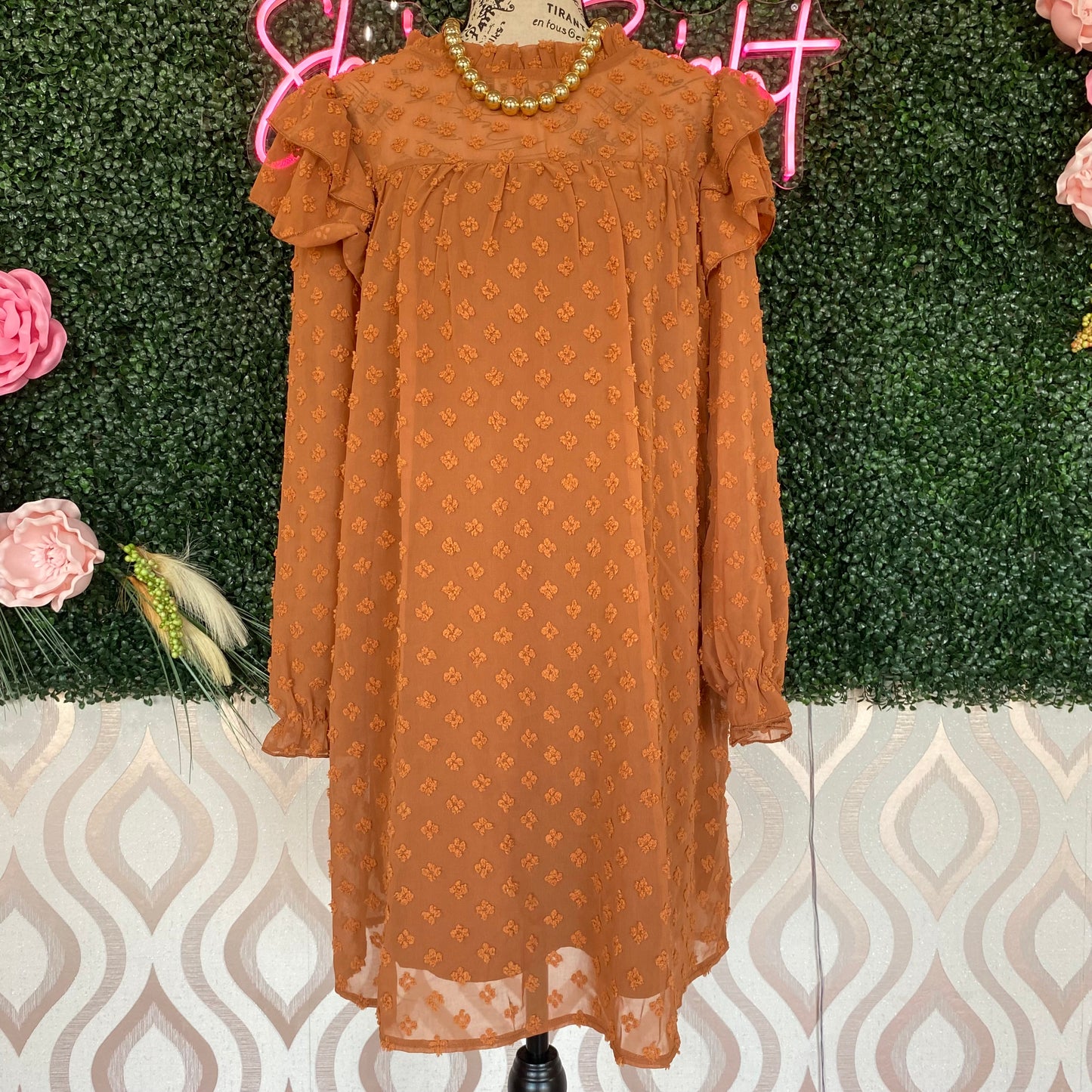 A1072 Camel Colored Dress